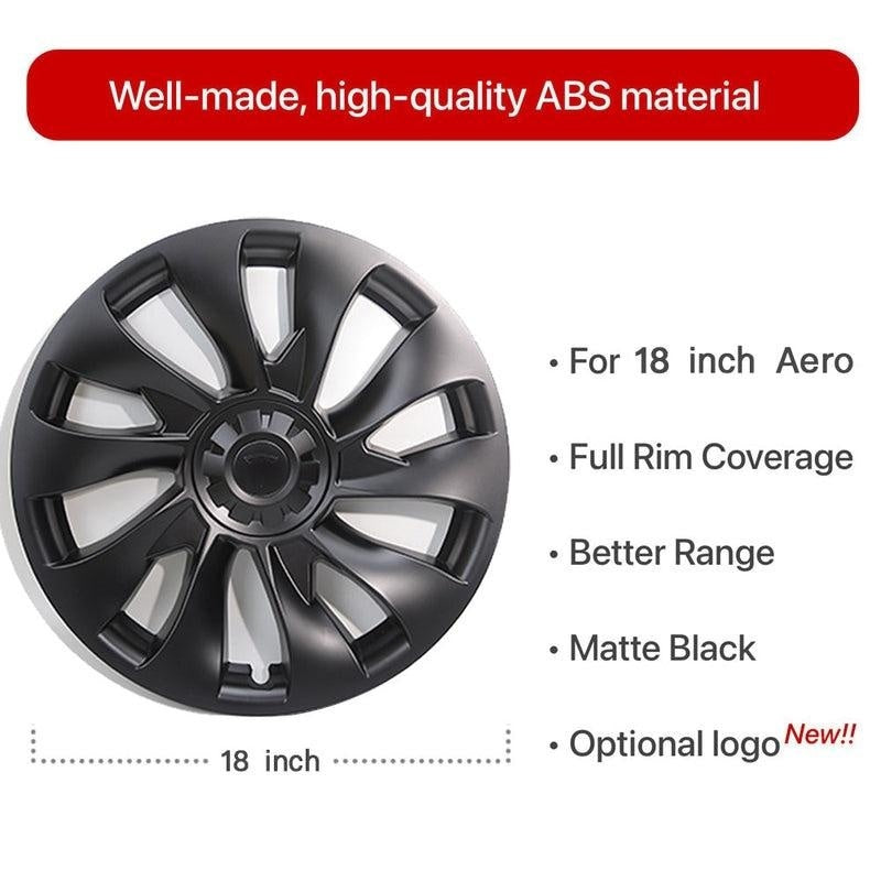 Model 3 Wheel Covers 18inch Model 3 Überturbine For 2017-2023 Tesla 3 18inch Turbine Wheel Cap Kit Matte Black