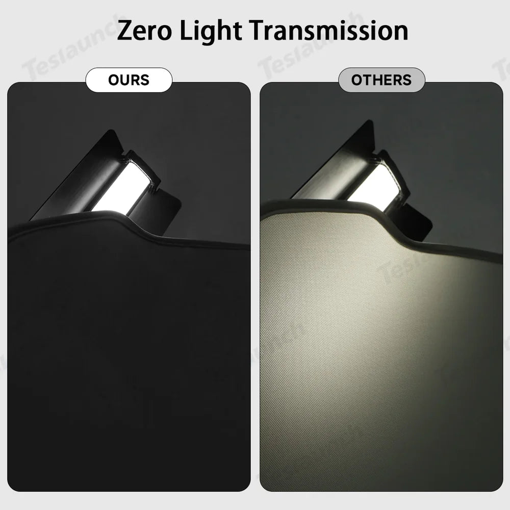 Alcantara Nano Ice Crystal Glass Roof Sunshade for Tesla Model Y L 6-Seater 2026+