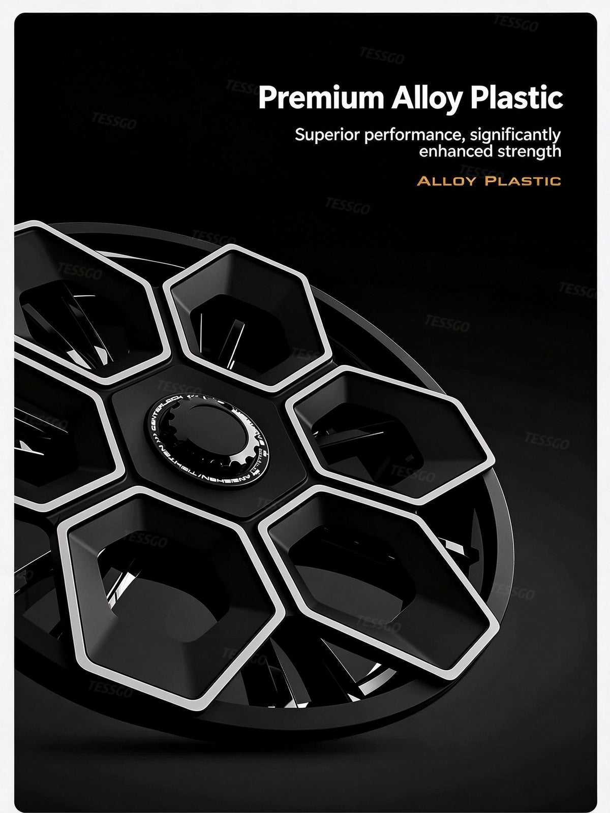 TESSGO 19" Hex Wedge Wheel Covers for Model Y & Juniper – Honeycomb Style