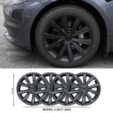18" Matte Black Aero Style Wheel Covers for Model 3 2017–2023 4PCS