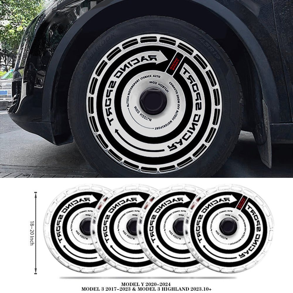 DIY Tesla Model 3/Y Custom Graphic Aerodisc Wheel Covers 4PCS 18/19/20Inch Full Coverage