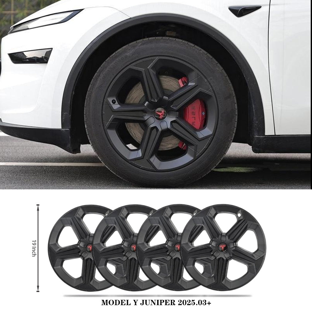 Model Y Juniper 19" Wheel Covers with Futuristic Off-Road Style Hubcaps Full Rim Protectors for Tesla