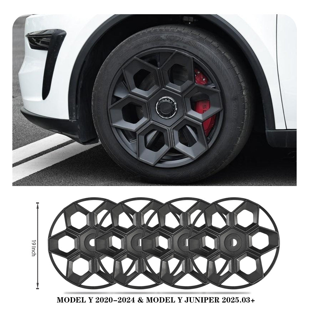 Model Y/ Y Juniper Wheel Covers 19 Inch Hex Wedge Hubcaps Honeycomb Wheels Style for Tesla