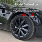 18" Matte Black Aero Style Wheel Covers for Model 3 2017–2023 4PCS