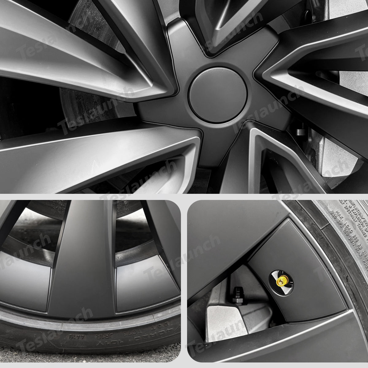 Tessgo Helix 2.0 Style Wheel Hubcaps (Set of 4) for Tesla 2025+ Model Y Juniper 20'' Helix 2.0 Wheels