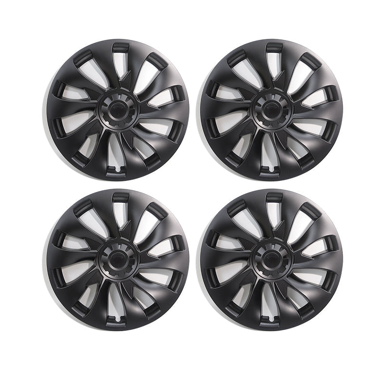 Turbine Style 18" Wheel Covers for Model 3 Matte Black Set of 4