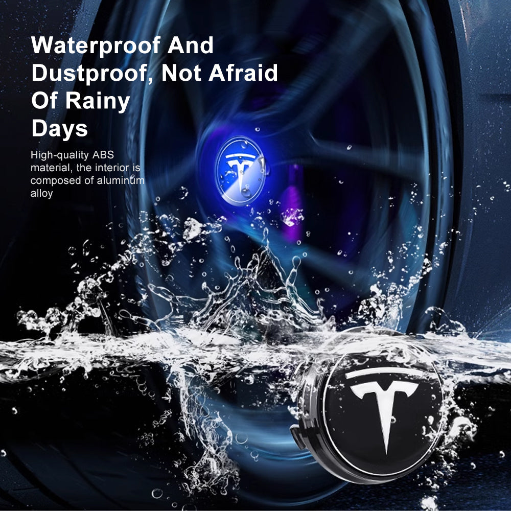 Tesla Logo Model 3/Y LED Logo Center Caps Wheel Hub Caps Cover 4PCS