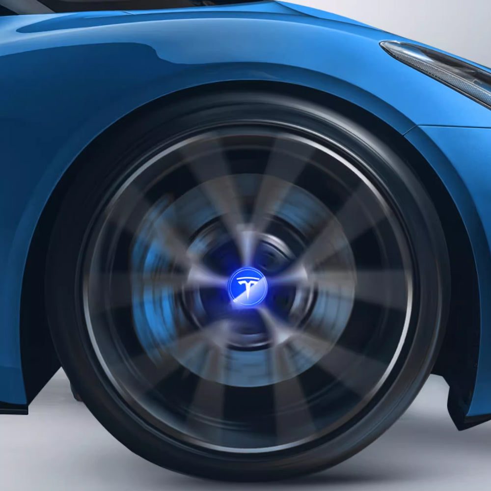 Tesla Logo Model 3/Y LED Logo Center Caps Wheel Hub Caps Cover 4PCS