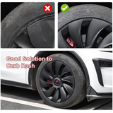 Tessgo 19" Überturbine Style Wheel Covers for Model Y Juniper – Matte Black Hubcaps for Crossflow Wheels, OEM Fit Upgrade