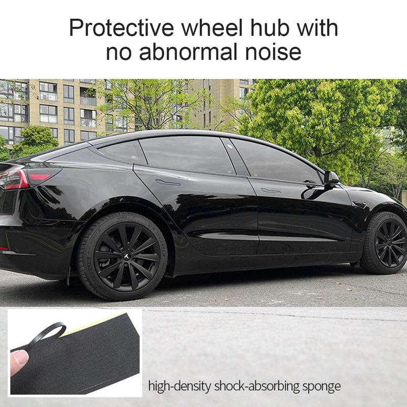 18" Matte Black Aero Style Wheel Covers for Model 3 2017–2023 4PCS