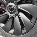 Tessgo 19" Überturbine Style Wheel Covers for Model Y Juniper – Matte Black Hubcaps for Crossflow Wheels, OEM Fit Upgrade