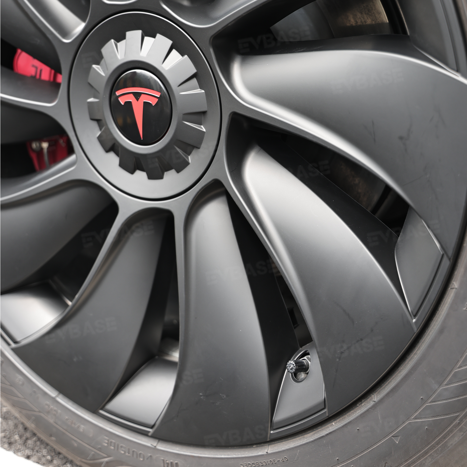 Tessgo 19" Überturbine Style Wheel Covers for Model Y Juniper – Matte Black Hubcaps for Crossflow Wheels, OEM Fit Upgrade