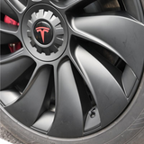 Tessgo 19" Überturbine Style Wheel Covers for Model Y Juniper – Matte Black Hubcaps for Crossflow Wheels, OEM Fit Upgrade