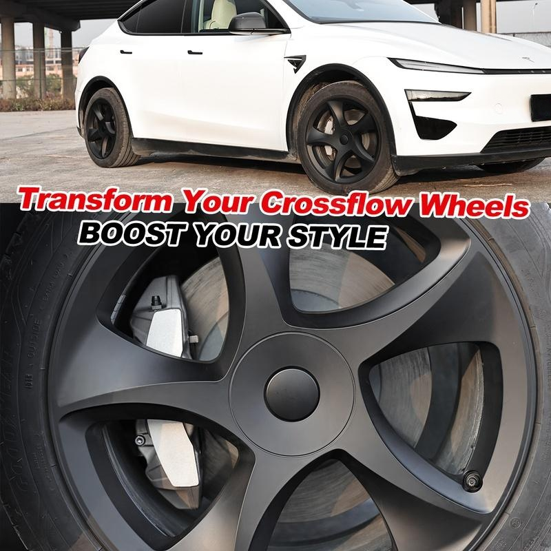 19" 3D Sculpted Crossflow Style Wheel Covers for Model Y Juniper