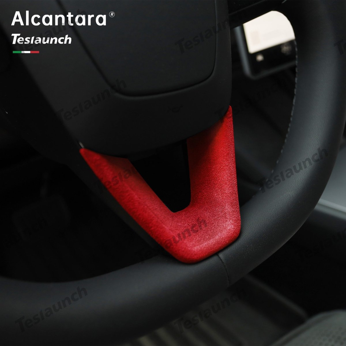 Alcantara Steering Wheel U-shaped Cover for Tesla Model Y L 2026+
