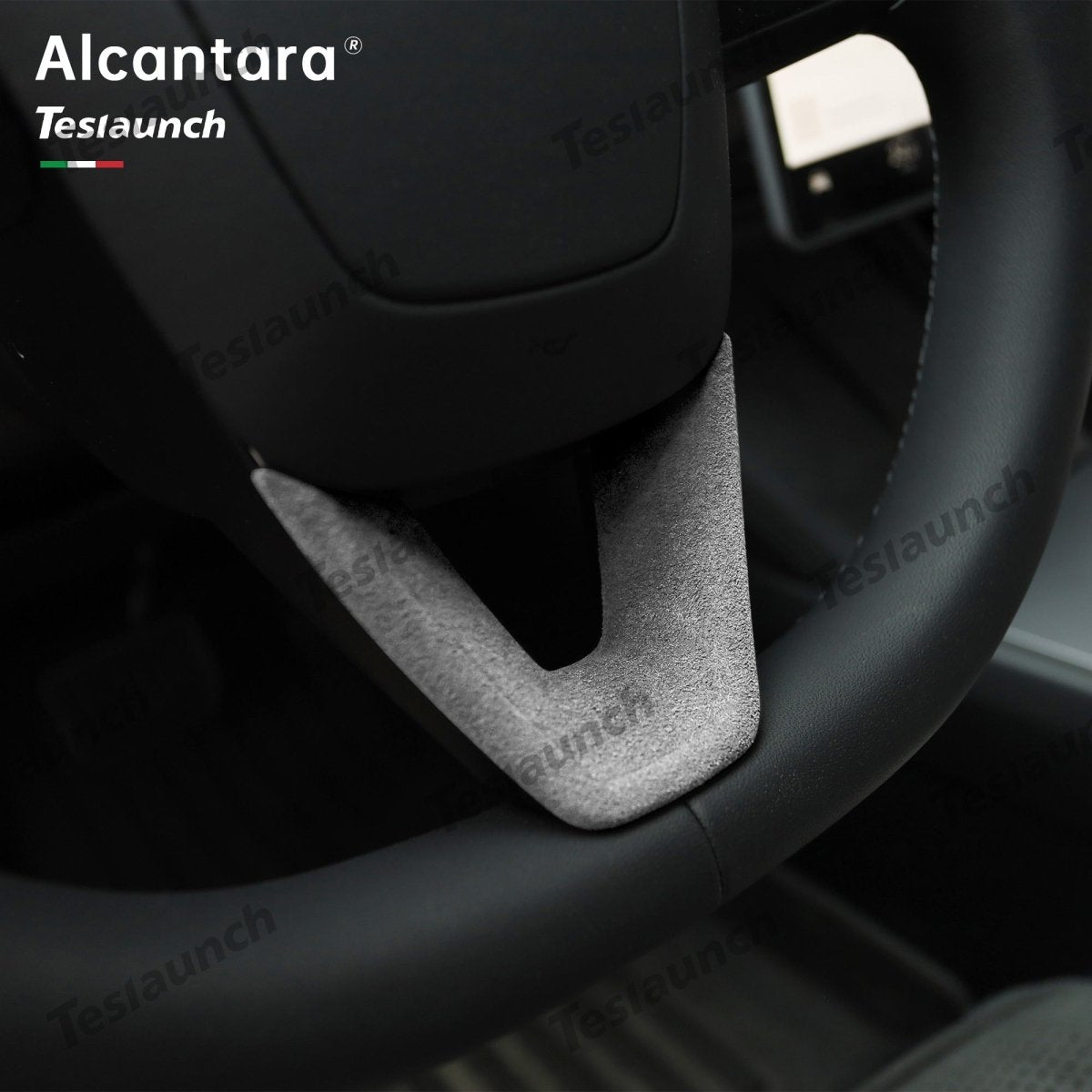 Alcantara Steering Wheel U-shaped Cover for Tesla Model Y L 2026+