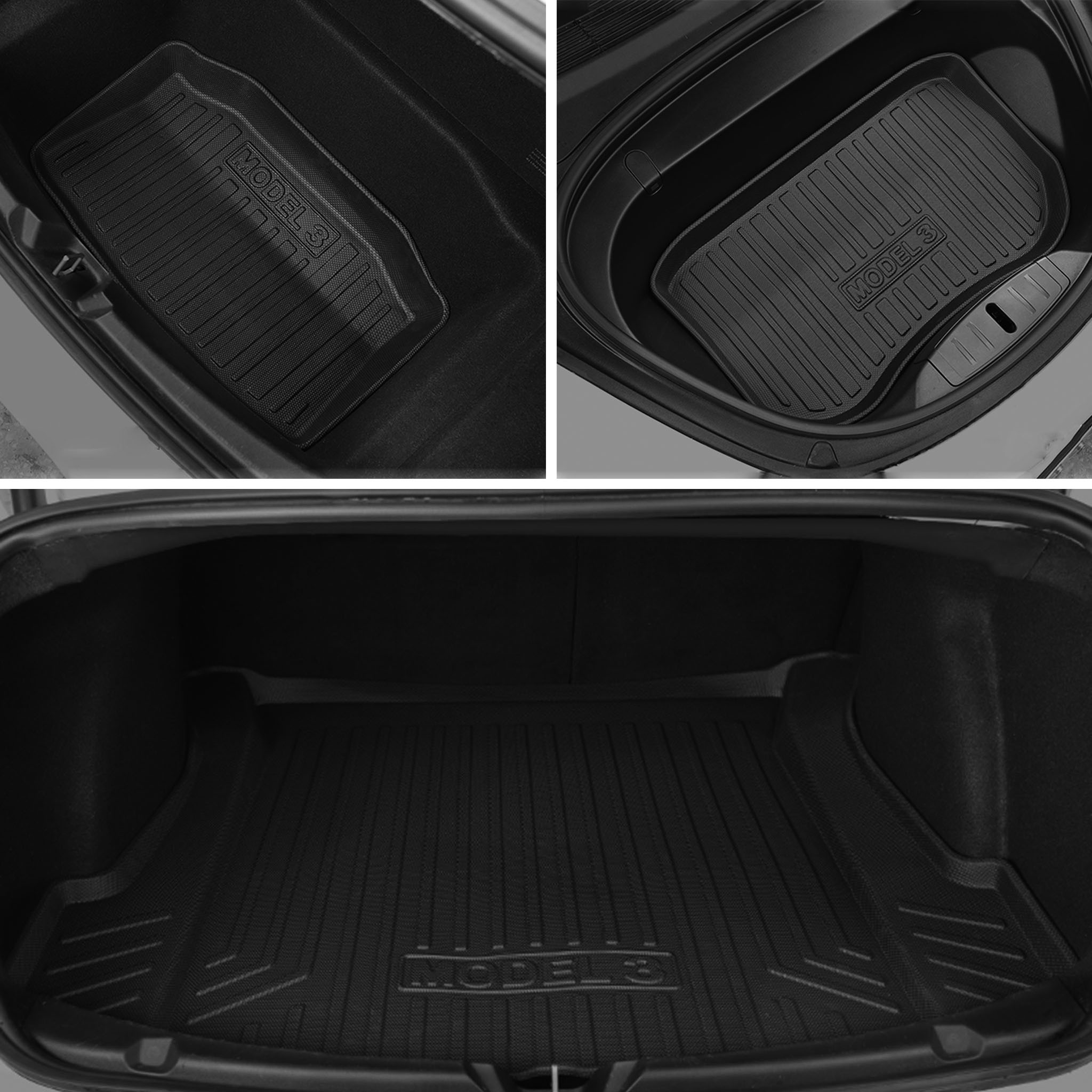 Tessgo All-Weather Floor Mats & Liners Full Set for Right-Hand Drive Tesla Model 3 2024+ (8 PCS)