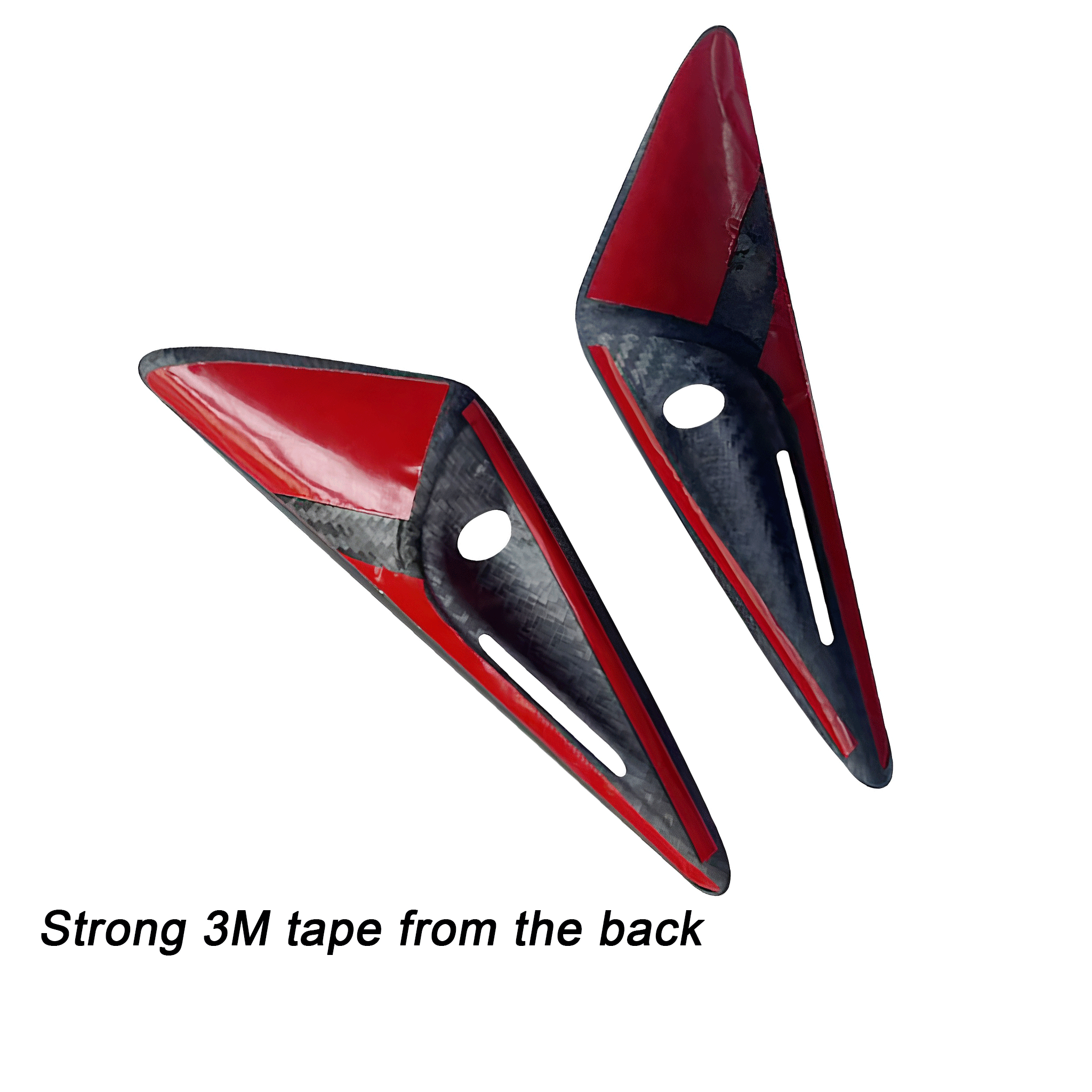 Back view of Real Carbon Fiber Side Camera Covers For Tesla 2024+ Model 3 & Model Y