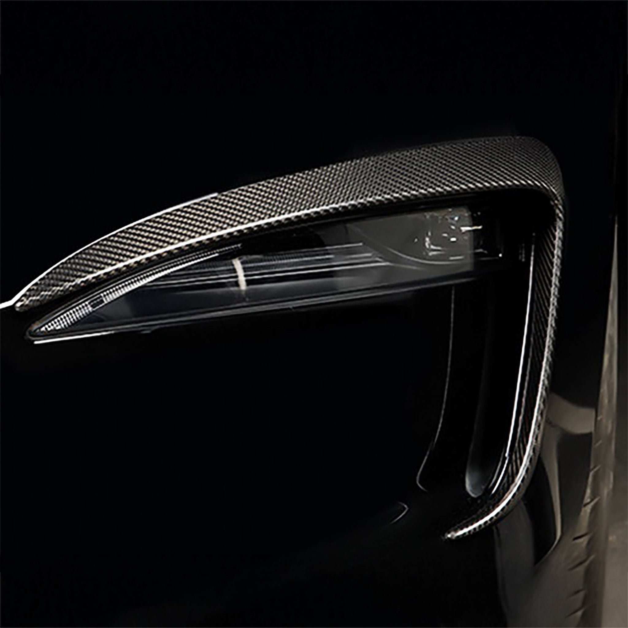 2021-2025 Tesla Model S Real Carbon Fiber Fog Light Trim