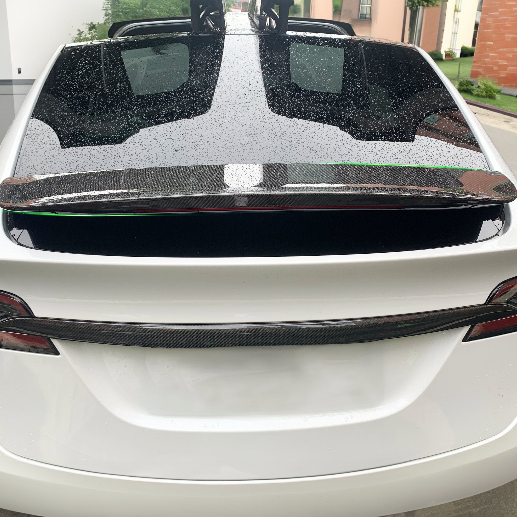Premium Dry Carbon Fiber Wing Spoiler Overlay for Tesla Model X (2016–2025) – Sleek Sporty Upgrade by Teego
