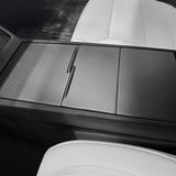2024 Tesla Model 3 & 2025 Model Y Carbon Fiber Center Console Cover – Glossy/Matte Finish, 1x1 Plain Weave (4 Pieces)