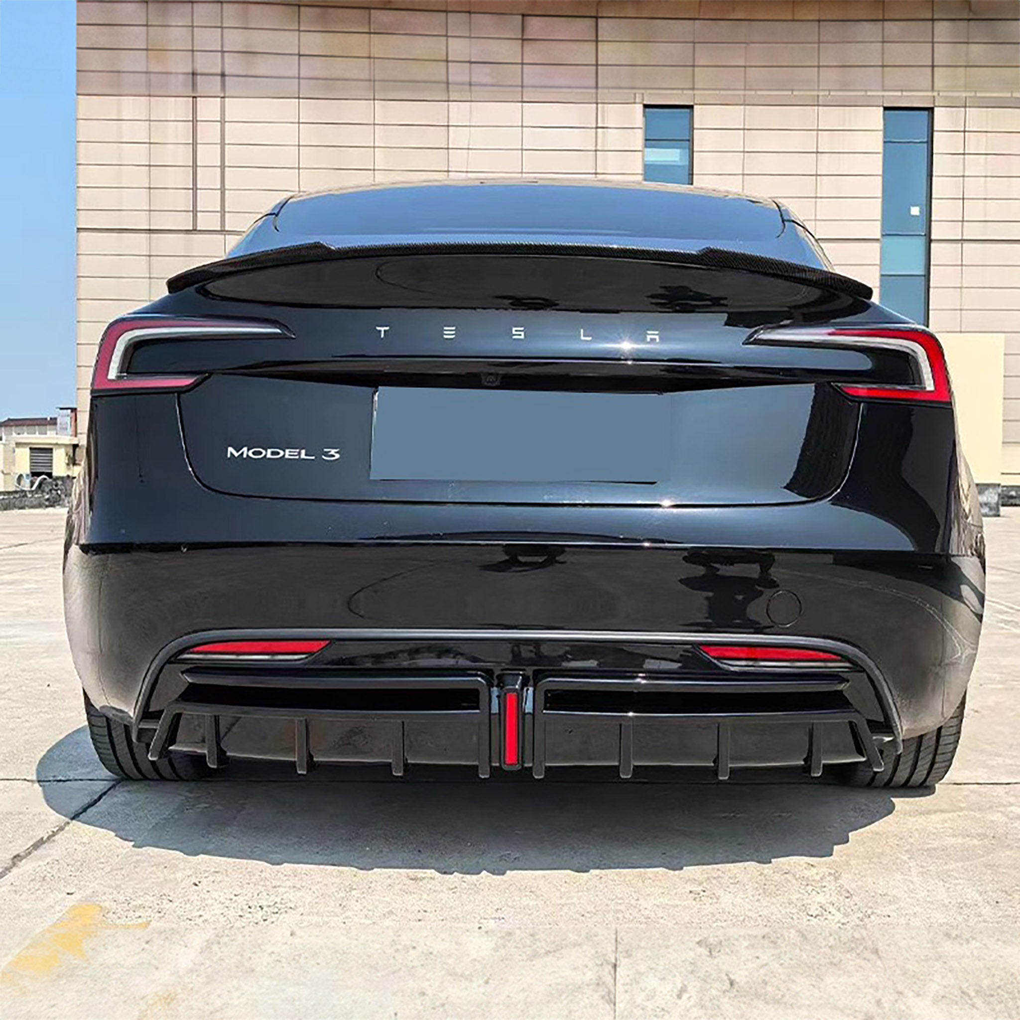 Tesla 2024+ Model 3 Highland Rear Bumper Diffuser with LED Brake Light