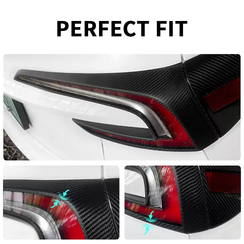 Carbon Fiber Tail Light Accents Perfect fit Tesla 2024+ Model 3 Highland