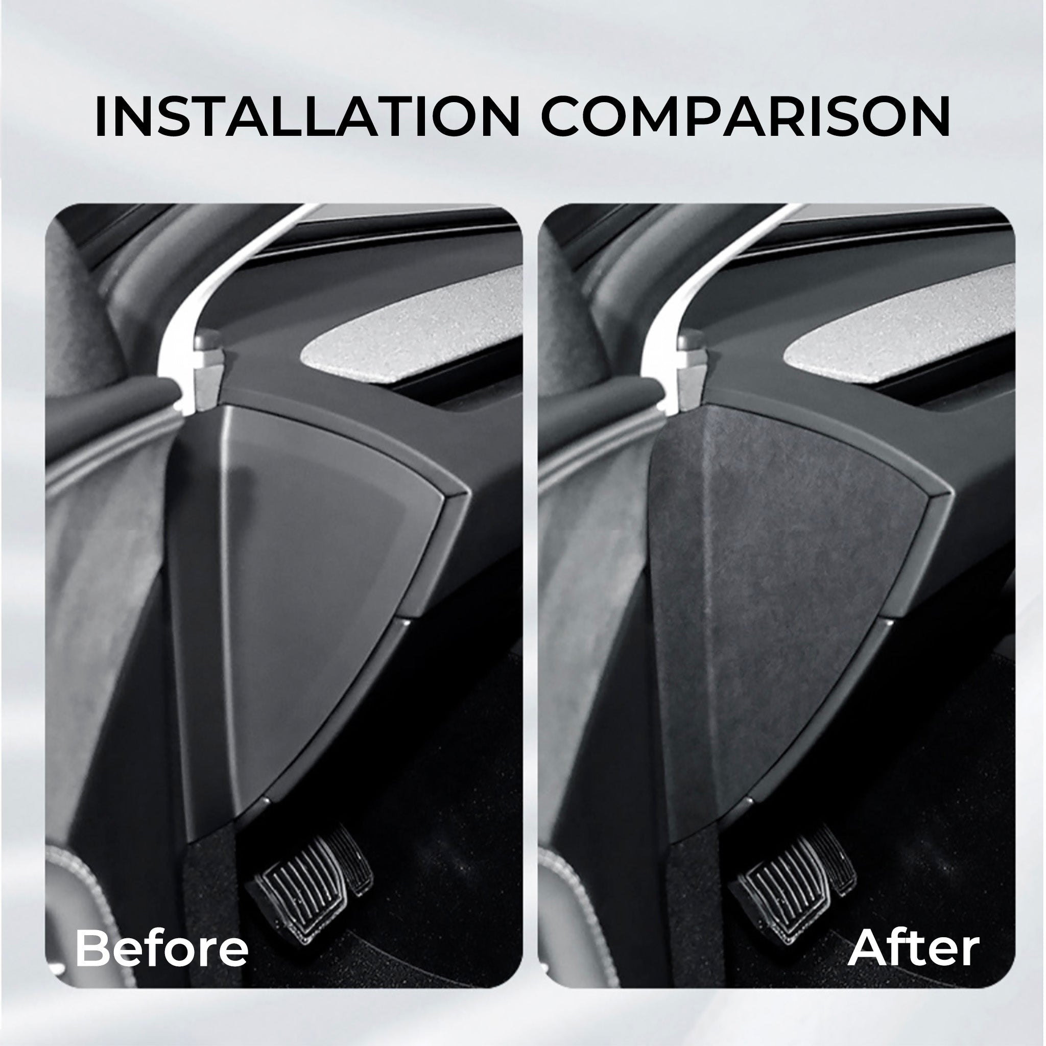 Tesla Alcantara Dash Side Panel Cover Trim for 2024+ Model 3 Highland