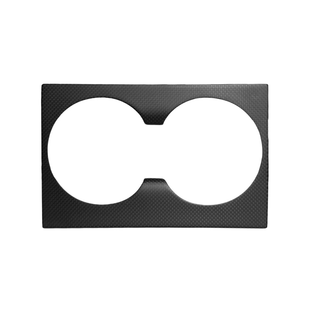 2024 Tesla Model 3 & 2025 Model Y Carbon Fiber front cup holder overlay Matte Finish, 1x1 Plain Weave