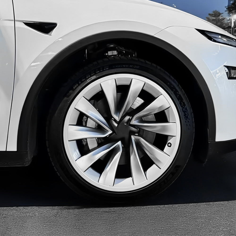 1 Pcs - 2025+ Tesla Model Y 20-Inch Helix Wheel Protectors | Premium ABS Curb Rash Guards | Easy Snap-On Installation