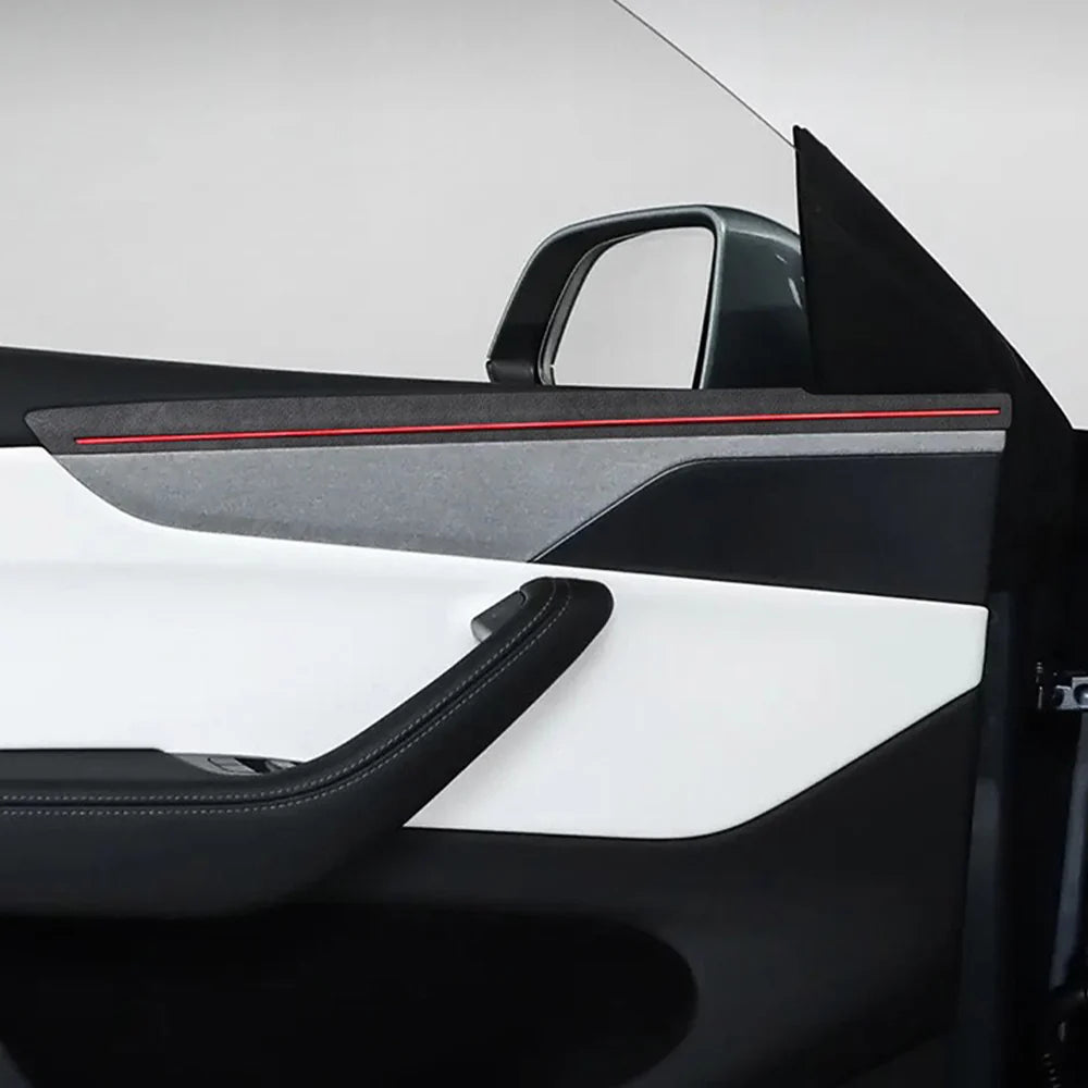 Tessgo Alcantara Door Panel Trim with Ambient Lighting Integration for Tesla Model Y Juniper 2026+