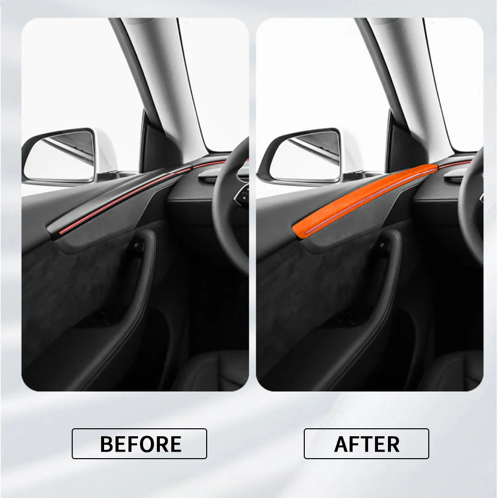 Tessgo Alcantara Door Panel Trim with Ambient Lighting Integration for Tesla Model Y Juniper 2026+
