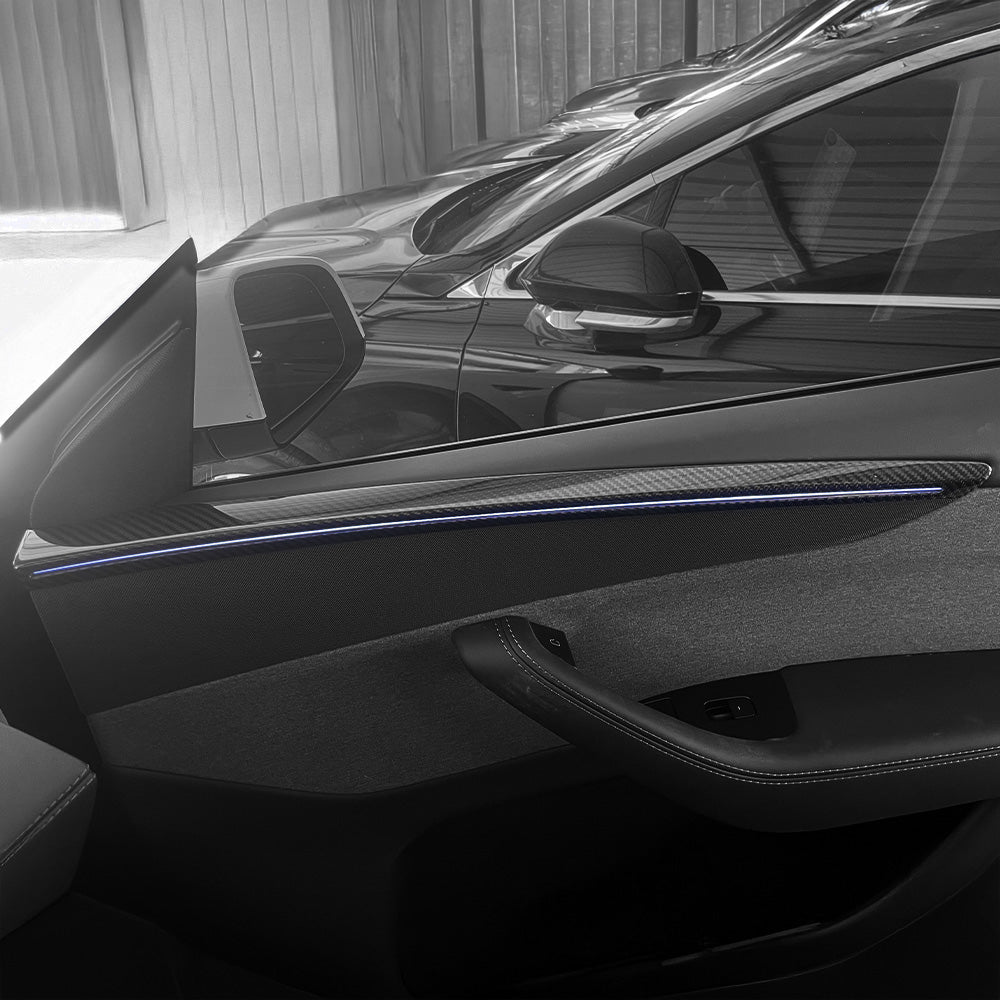 Tesla Model Y Juniper Carbon Fiber Door Trim Covers