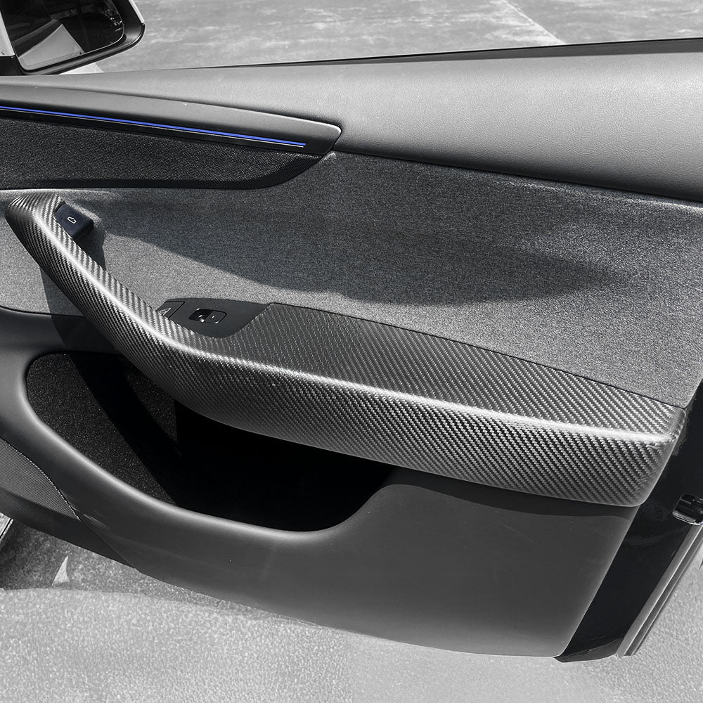 Tesla Model Y Juniper Dry Molded Carbon Fiber Door Armrest Covers