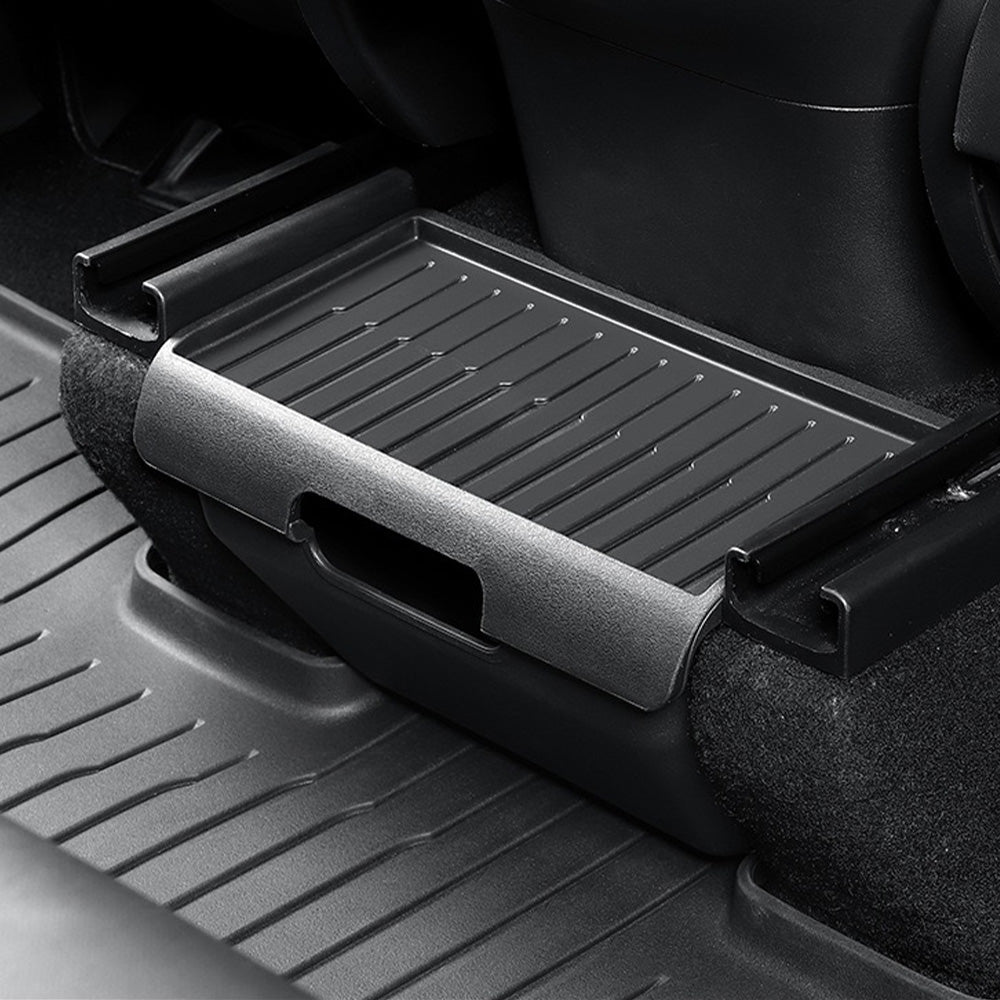 2025+ Tesla Model Y Juniper Premium TPE Rear Console Organizer | Custom Anti-Slip Storage Box for Effortless Backseat Organization