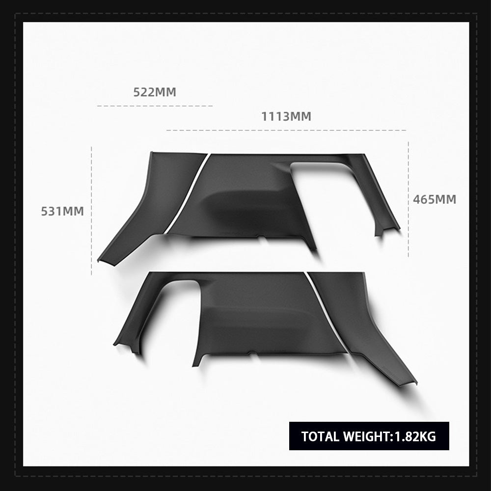 Trunk Side & C-Pillar Protectors for Tesla Model Y Juniper (2025+) – OEM-Style TPE Interior Guard Set