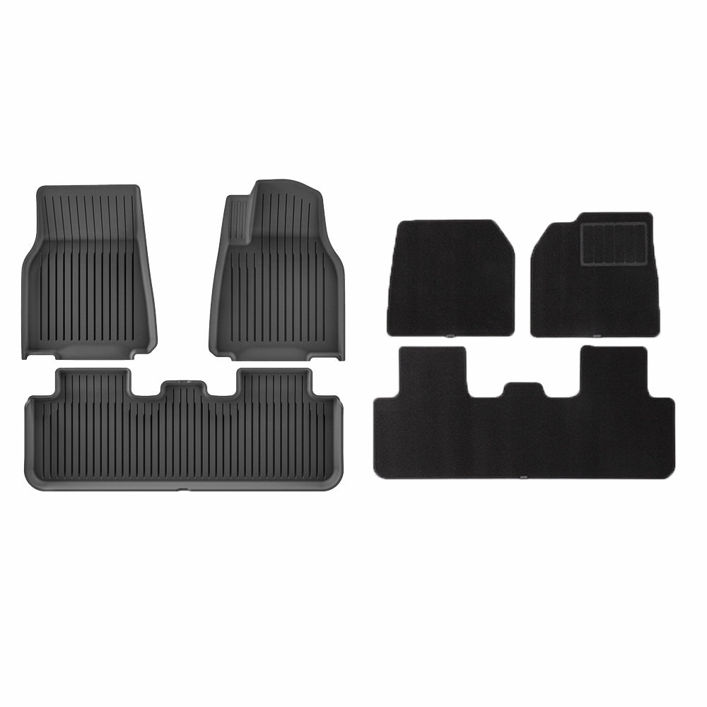2025+ Tesla Model Y Juniper Right-Hand Drive Custom-Fit TPE All-Weather Floor Mats with Detachable Carpet – Eco-Friendly & OEM Precision
