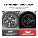 before vs after installation: 2025+ Tesla Model Y 21" Arachnid 2.0 Wheel Protectors | Premium ABS Curb Rash Guards