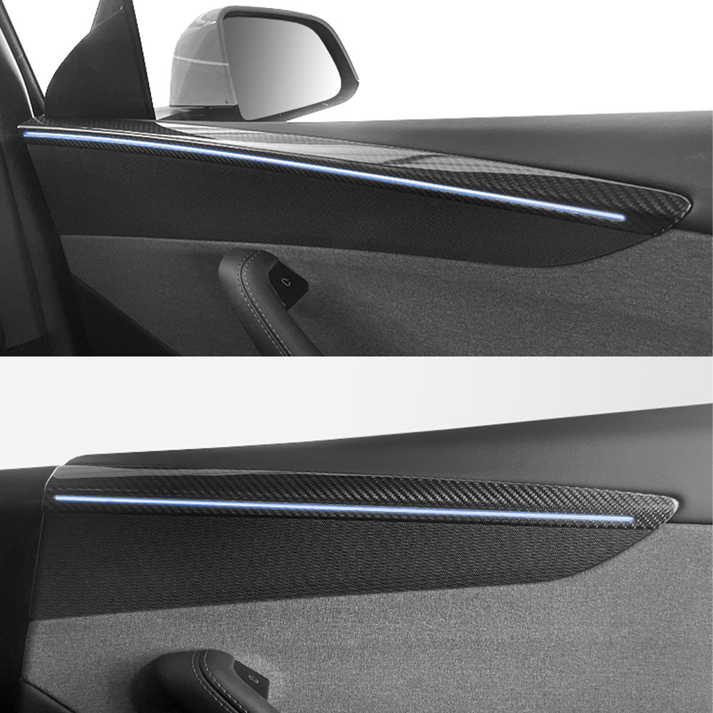 Tesla Model Y Juniper Carbon Fiber Door Trim Covers
