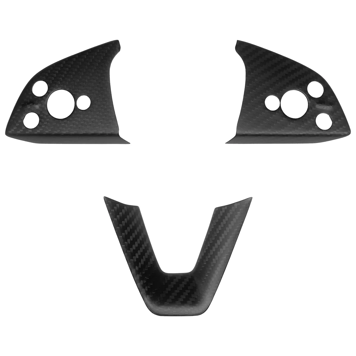 Matte finish Carbon Fiber Steering Wheel Trim for Model Y Juniper