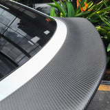 Detail of Model Y Juniper V-Style Carbon Fiber Rear Spoiler