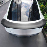 Top view of Tesla Model Y with V-style real carbon fiber spoiler installed-matte