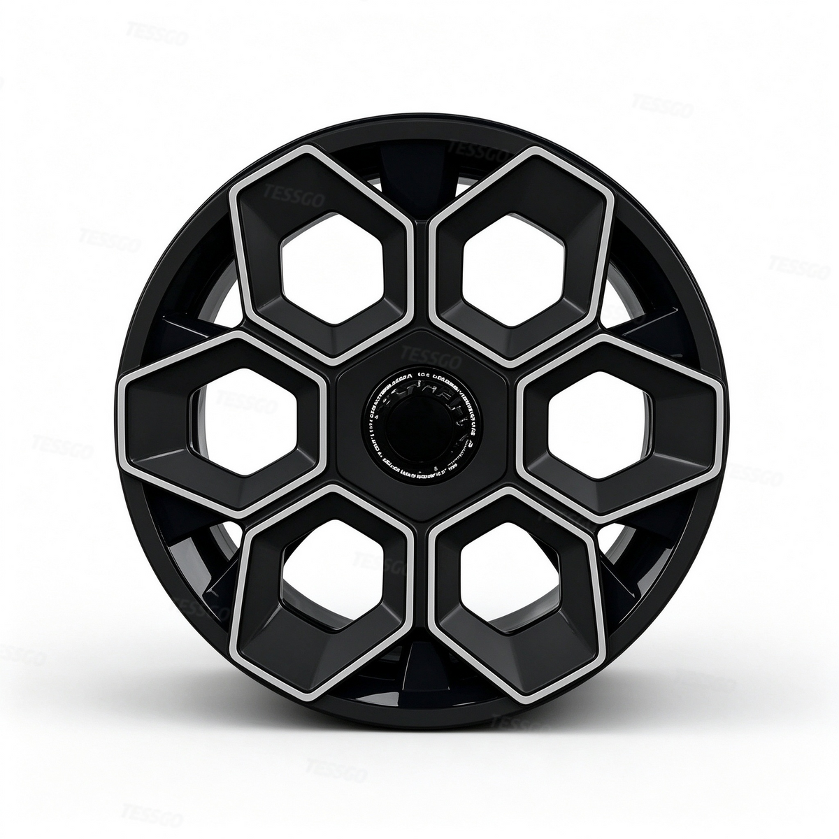 TESSGO 19" Hex Wedge Wheel Covers for Model Y & Juniper – Honeycomb Style