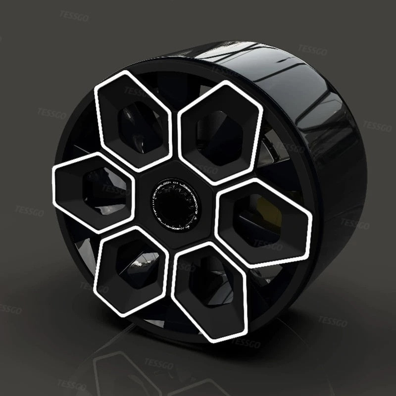 TESSGO 19" Hex Wedge Wheel Covers for Model Y & Juniper – Honeycomb Style