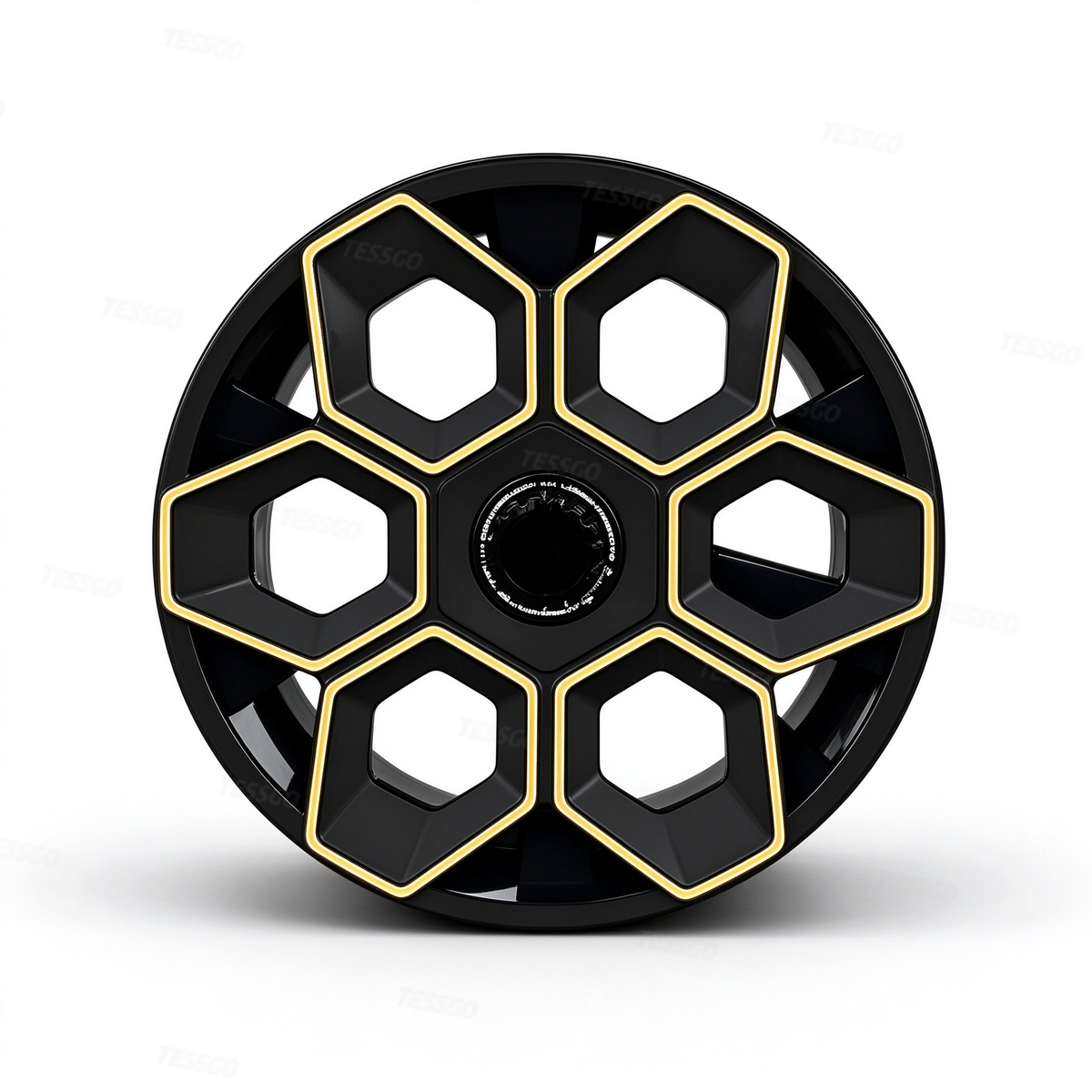 TESSGO 19" Hex Wedge Wheel Covers for Model Y & Juniper – Honeycomb Style