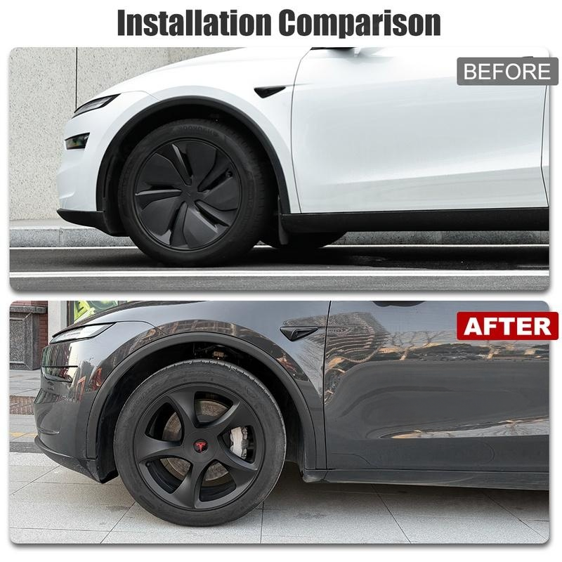 19" 3D Sculpted Crossflow Style Wheel Covers for Model Y Juniper