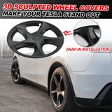 Model Y Juniper Wheel Covers for Tesla 19" Crossflow Wheels Hubcaps-3D Sculpted Design