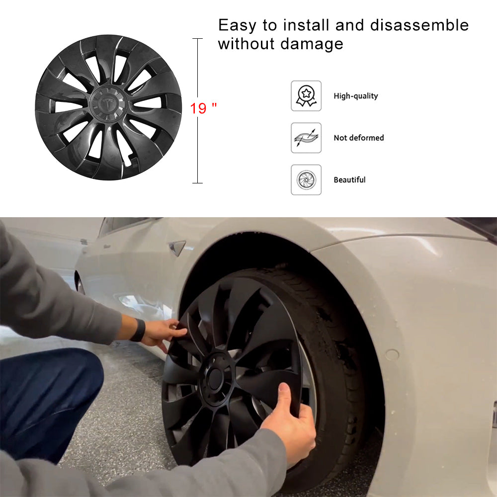 Tesla Model 3 18 Inch Hub Cap Replacement Model 3 Überturbine Wheel Caps Protector Cover Kit 4pcs