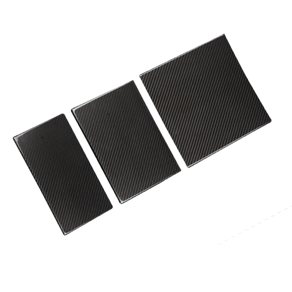 Real Carbon Fiber Center Console Overlays for Tesla Highland 2024+ Model 3 (3 pieces)