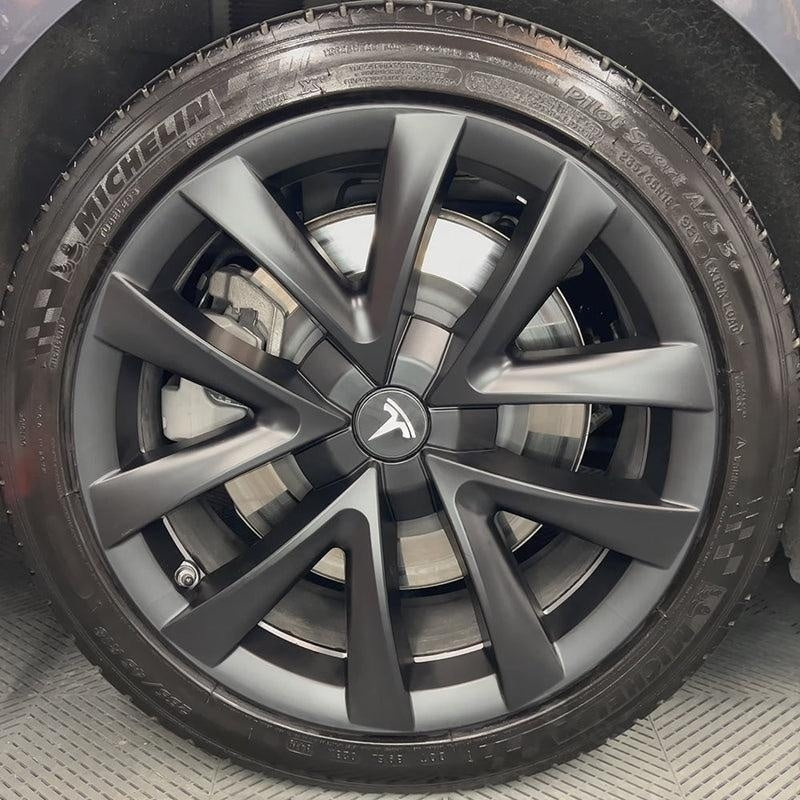 Arachnid Style 18" Wheel Covers for Model 3 2017–2023 Matte Black Set of 4